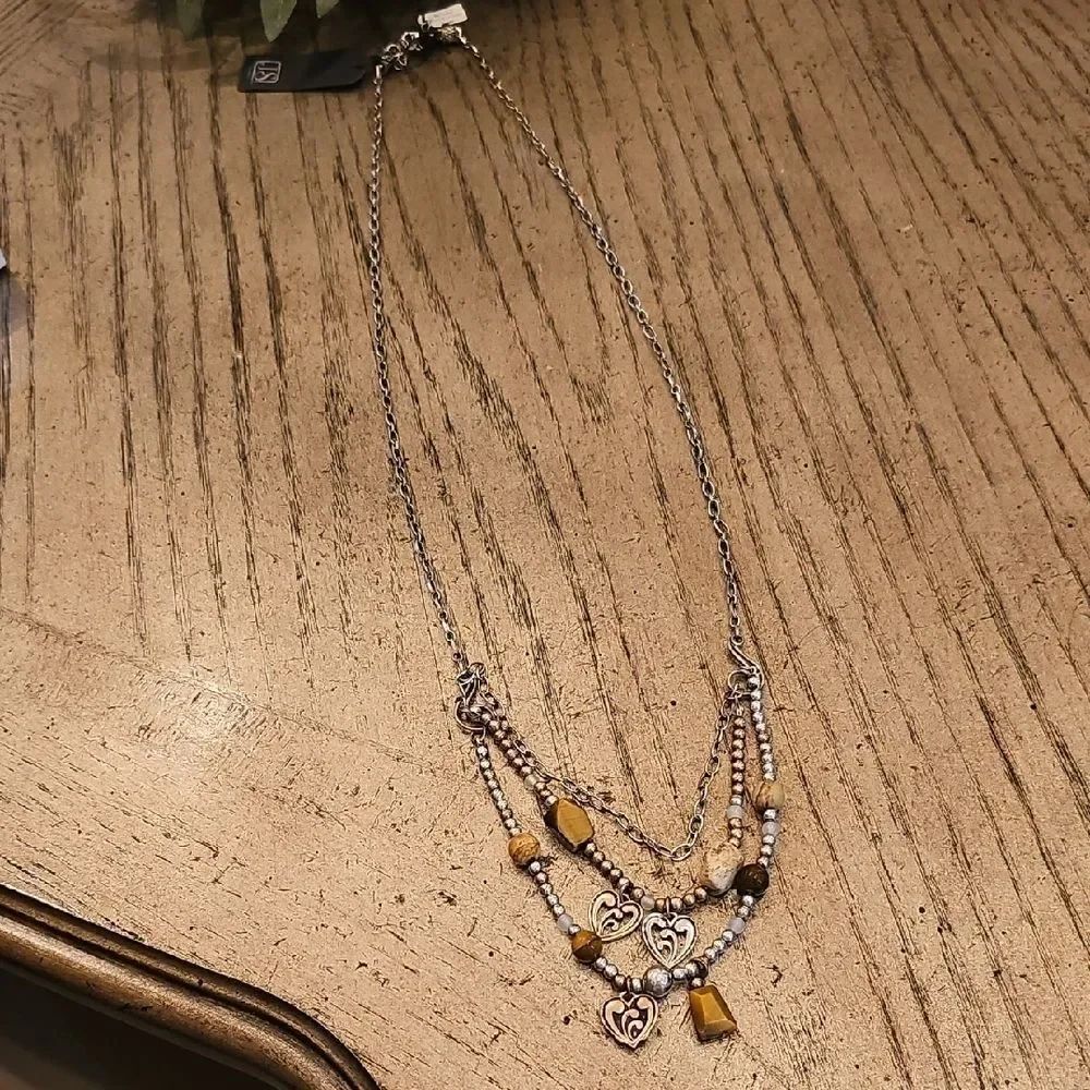 Heart Charm Layered Necklace Precious Stone NWT Jim Shore